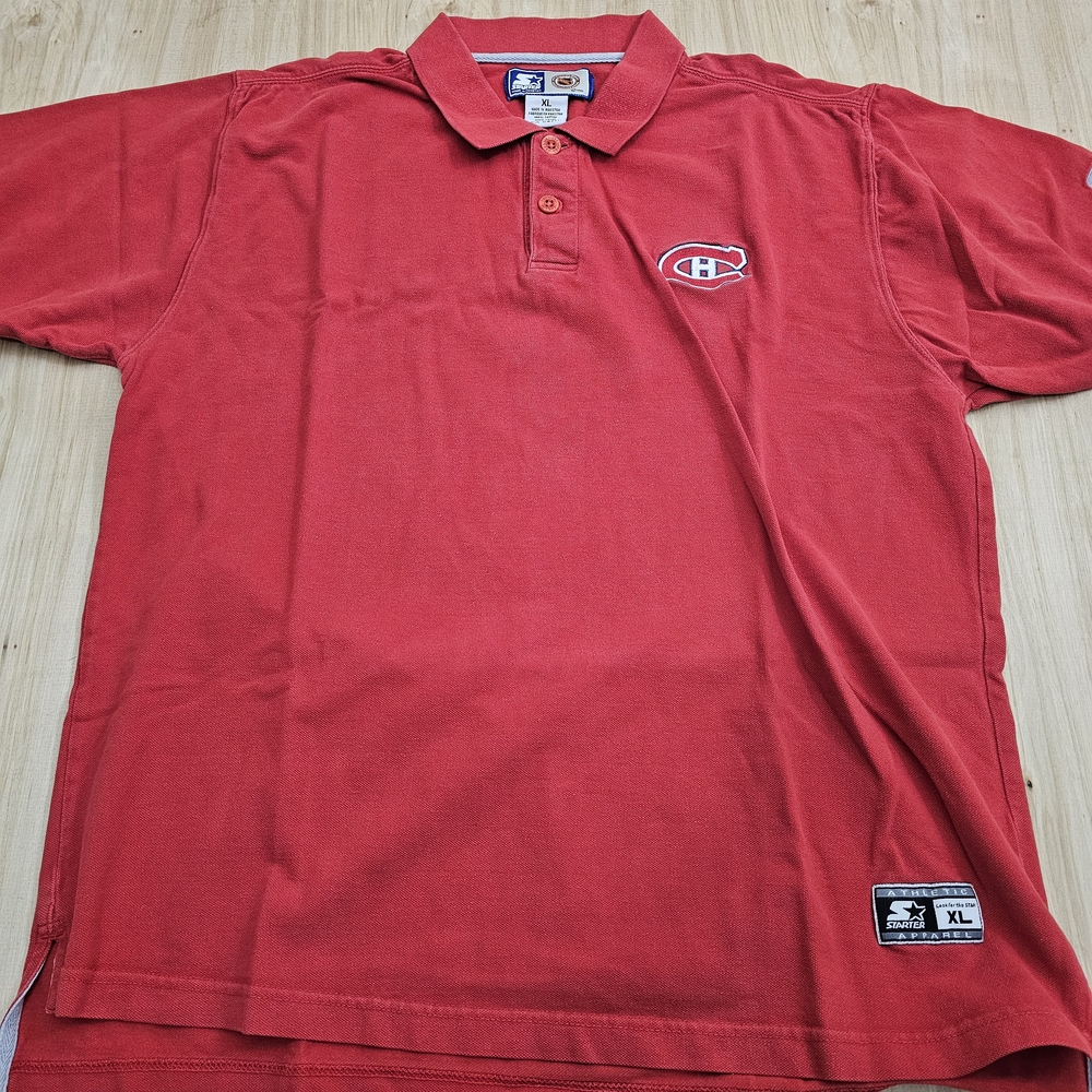STARTER Men's Montreal Canadiens Red Polo Shirt with Logo